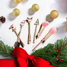 6pcs christmas themed makeup brush set