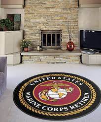 u s marine corps retired logo rug