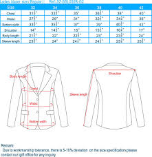 business suit type size chart