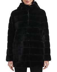 Kenneth Cole Fuzzy Coat In Black Lyst Uk