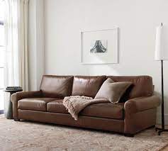 Turner Roll Arm Leather Sofa Pottery