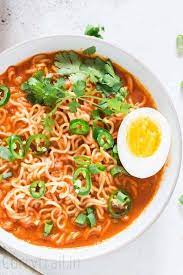 Spicy Ramen Noodle Recipes With Egg gambar png