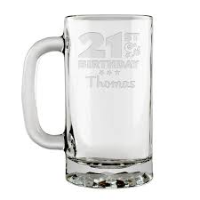Personalized 21st Birthday Glass Beer