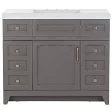 Product title 42 inch single bathroom vanity in antique white average rating: Home Decorators Collection Rosedale 42 In W X 19 In D Bath Vanity In Taupe Gray With Cultured Marble Vanity Top In White With White Sink Rd42p2 Tg The Home Depot