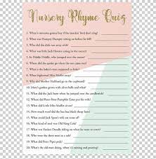 *** this listing is for a digital file only. Printable Nursery Rhyme Quiz For Baby Shower By Littlesizzle Nursery Rhyme Trivia Quiz Transparent Png Key0