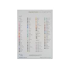 Swarovski Flatback Crystal Non Hotfix Colour Chart