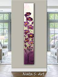 Abstract Poppy Painting Vertical Wall