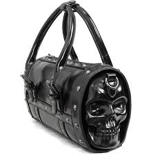 black skull rectangular handbag by