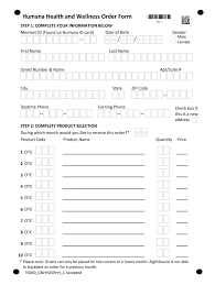 humana otc order fill out