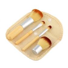 4pcs bamboo makeup brush set usage