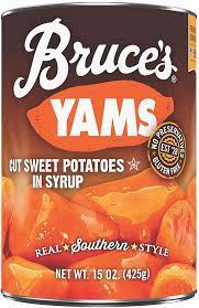 yams cut sweet potatoes in syrup