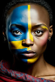 sweden flag colored makeup 3d ilrated
