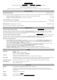 My Resume Applying For An Internship In Ireland As A French