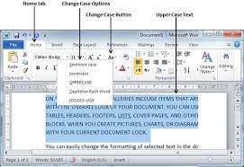 change text case in word 2010