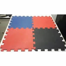 black puzzle rubber floor mats for
