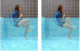 four aquatic therapy exercises using