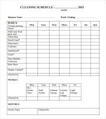 You can print a blank monthly planner page, or you can customize and edit the planner within excel. Free 17 Sample Cleaning Schedules In Pdf