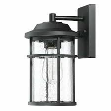 Uixe 1 Light Matte Black Hardwired Outdoor Wall Lantern Sconce With Glass Shade