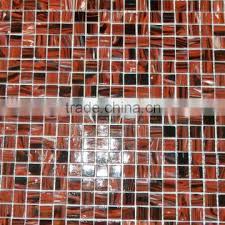 Gold Line Amber Glass Mosaic Red