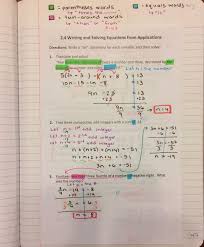 Solving Equations Math Notebooks Algebra