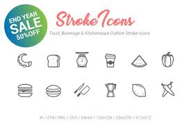141 food/drink/kitchen stroke icons