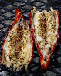 grilled lobster tail over the fire