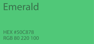 Emerald Green Color Paint Code Swatch Chart Rgb Html Hex