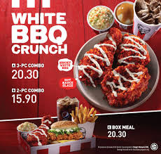 Please be aware, that prices and availability of pizza hut menu items can vary from location to location. Kfc White Bbq Crunch Combo From Rm15 90 Kfc Food Advertising Chicken Menu