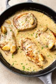 creamy garlic pork chops salt lavender