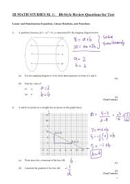 review test ib questions solutions linear
