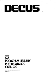 Program Library Pdp Ll Catalog Catalog