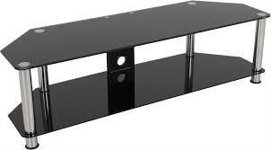 Black Glass And Chrome Legs Tv Stand