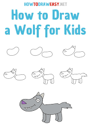 how to draw a wolf for kids how to
