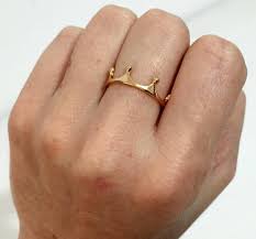18k Gold Plated Crown Ring Gold Tiara Ring Queen King Princess Ring Kingdom Royalty Ring Throne Ring Delicate Small Simple Ring 56