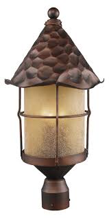 Rustica 3 Light Outdoor Post Lamp In Antique Copper And