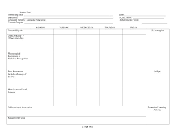 Free Weekly Lesson Plan Templates Sociallawbook Co