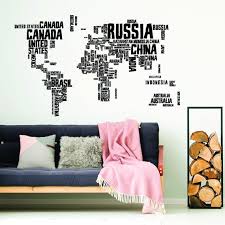 World Map Vinyl Wall Sticker Country