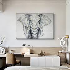 Hand Painted Animal Elephant Wall Art