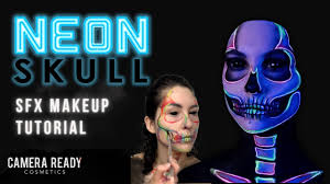 neon skull sfx makeup look sfx
