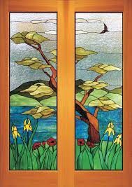 Stained Carved Sandblasted Glass
