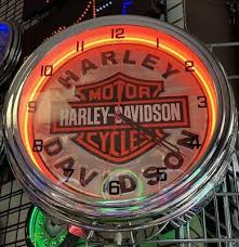 Harley Davidson Single Neon Red Wall