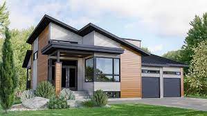 Modern House Plan With Shed Roof 2 Car
