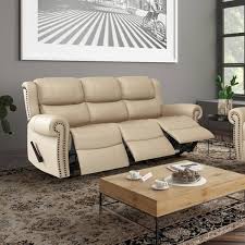 Rolled Arm Wall Hugger Recliner Sofa