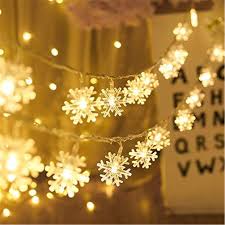 Amazon Com Hica Christmas Lights Snow Flakes String Lights