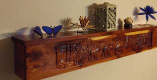 Carved Fireplace Mantel Cedar Shelf