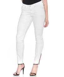 Slink Jeans White Red Zipper Josie Skinny Jeans Women Plus
