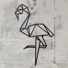 Geometric Flamingo Steel Wall Art