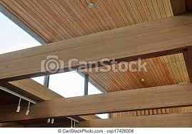 wood beams inside a building massive