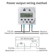 Do you want to control one light or fixture from two different switches using direct current power? Neoteck Dc 12v Timer Switch 16a Digital Electronic Lcd Time Relay Switch Programmable Timer With Wire Connectors Waterproof Cover Amazon Com Industrial Scientific