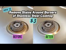 how to remove stains around burners of